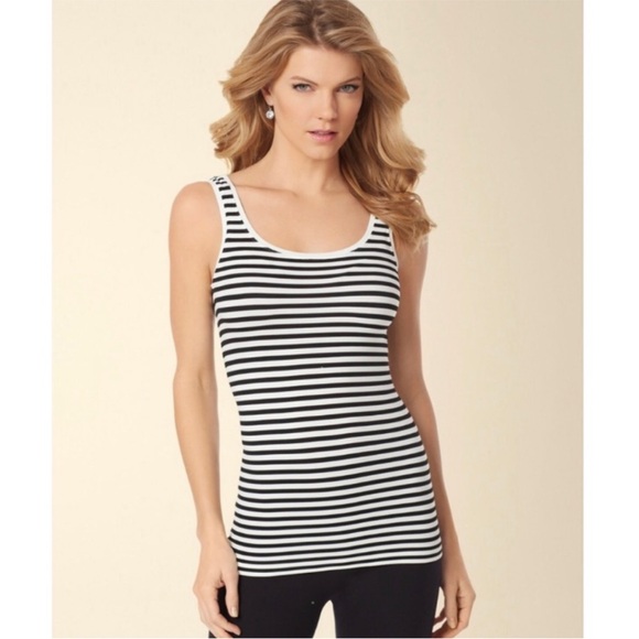 Soma Seamfree Stripe Cami with Stretch in Black/Heather Silver, Size Large - Picture 9 of 12